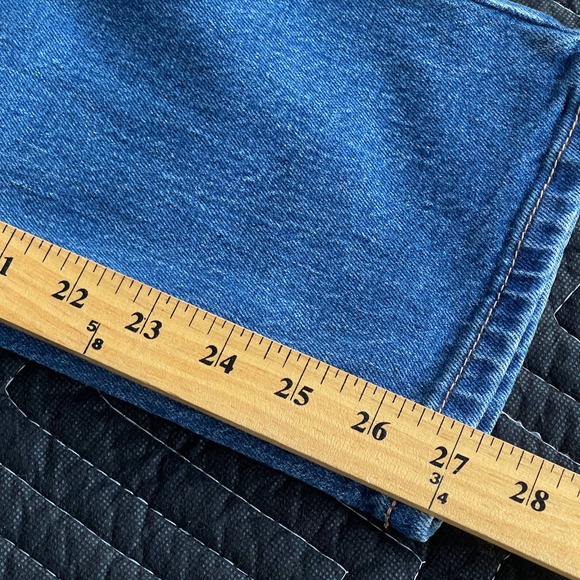 Bootbarn Cleo + Wolf Jeans Womens Size 25x27 Blue High Rise Straight Seamed NEW - Picture 15 of 15